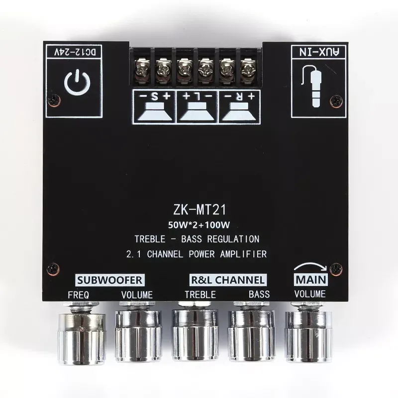 ZK-MT21 Bộ khuếch đại loa siêu trầm TPA3116 2.1 Kênh Bluetooth 5.0 50WX2 Công suất 100W Âm thanh nổi AMP A