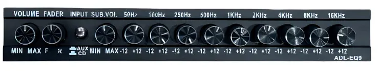 Bộ Chỉnh Âm ADL-EQ9 4.1 — Equalizer Chỉnh 50Hz–16KHz, Sub Siêu Trầm Cho Xe Hơi