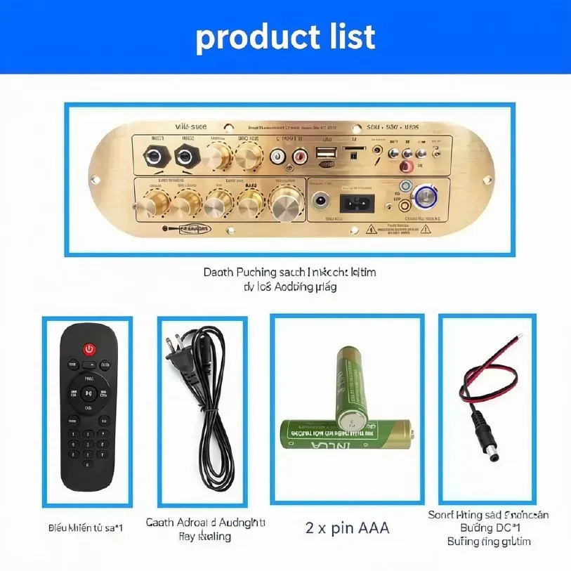 Mạch D900 2.1 Karaoke Bluetooth — 50W×2 + Sub 100W, Chip Class-D Chống Hú