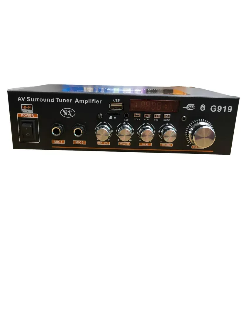 Mạch G919 100W — Khuếch Đại 2.0, Karaoke 2 Micro, Bluetooth 5.0, Vỏ Kim Loại