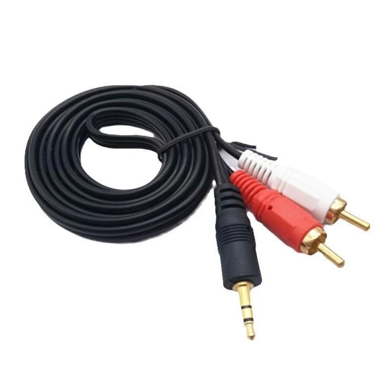 Dây cáp bông Sen AUX ra 2 Đầu AV - Dây cáp loa 1 ra 2 từ đầu 3.5mm to AV to RCA