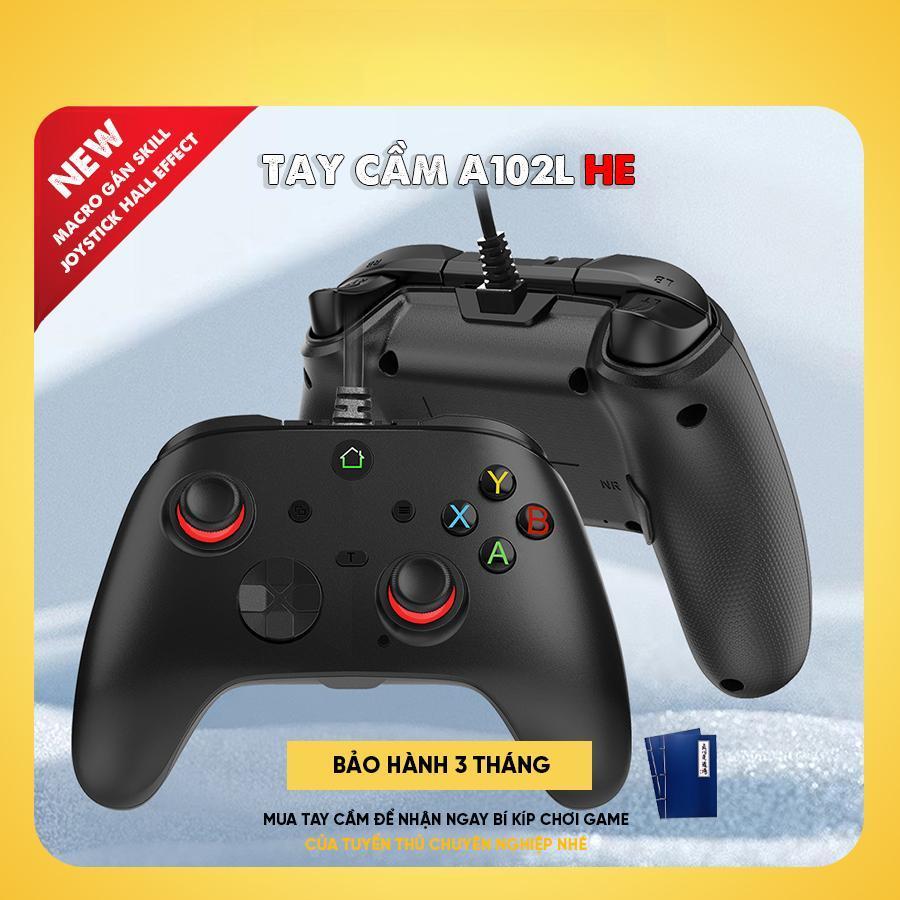 Tay cầm chơi game A102L có cần điều khiển Hall Effect, 2 nút macro để gán kỹ năng, cáp dài 2,2m